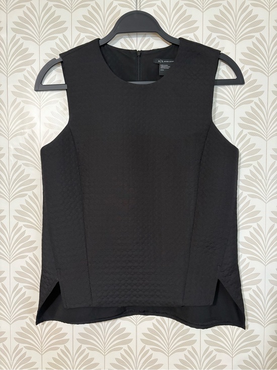 Armani Exchange Tops - Armani Exchange Black Textured Sleeveless Crew Tank
